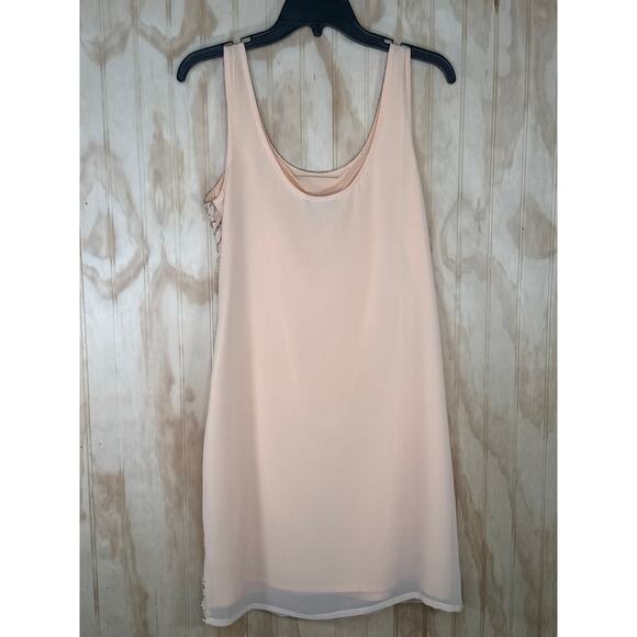 Romeo & Juliet Couture Whimsical Glam Peach Sequin Beaded Cocktail Dress Small - Picture 8 of 8